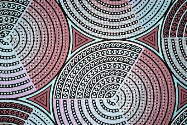 MINT METALLIC CIRCLES Osikani Stoff